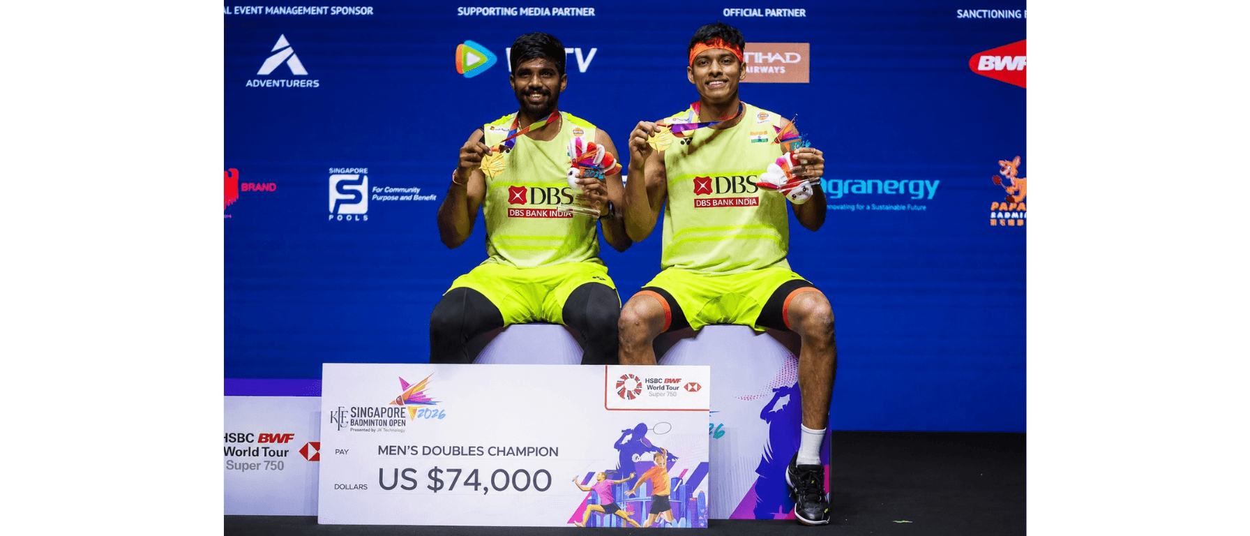 Singapore Open 2026: Satwik-Chirag Clinch Men's Doubles Title; Sindhu and Sen Fall in Quarterfinals